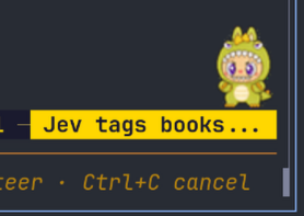 Hermes interface showing a prompt to use Jev to tag books